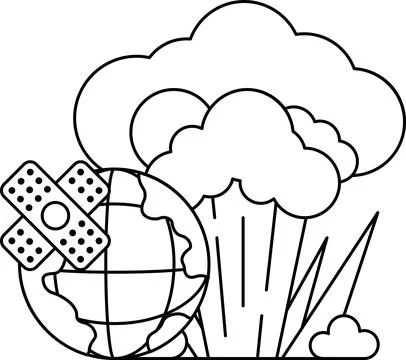 A drawing of a planet with a large explosion in the background Stock Illustration