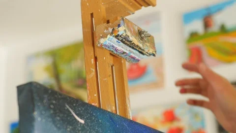 Drawing preparation on canvas Stock Footage 100193345