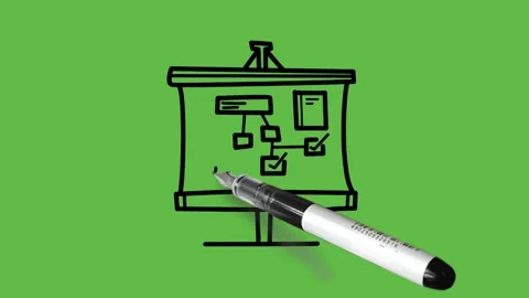 Drawing presentation in black and blue colour combination Видео 156383190