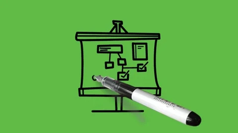 Drawing presentation in black, grey, white and blue colour combination Видео 156383181