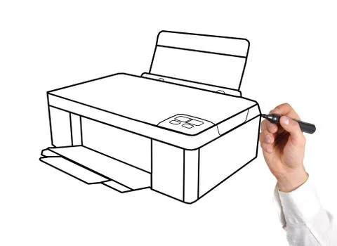 Drawing printer Stock Illustration
