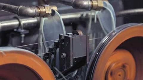 The drawing process of copper wire at the factory for the production of electric Stock Footage 141045251