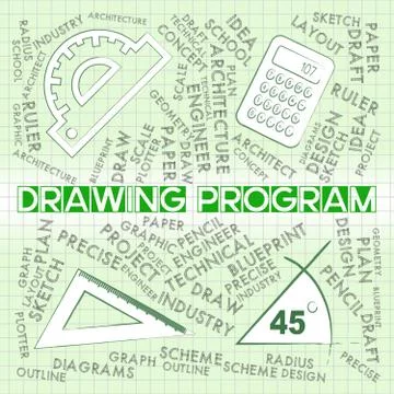Drawing Program Represents Software Programs And Apps Ilustração Stock