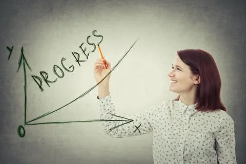 Drawing progress graph Stock Photos