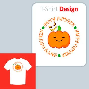Drawing with a pumpkin for Halloween. Stock Illustration