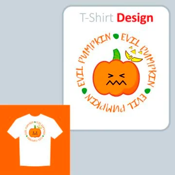 Drawing with a pumpkin for Halloween. Stock Illustration