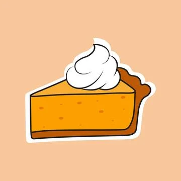 Drawing of pumpkin pie piece Stock Illustration