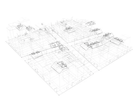 Drawing of the quarter 3D render Stock Illustration
