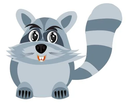 Drawing of the racoon on white background Stock Illustration