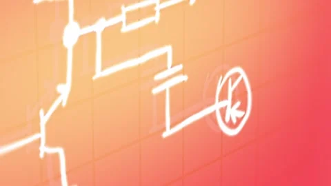 Drawing of radio elements, electronics on a 3D background Stock Footage 292306915