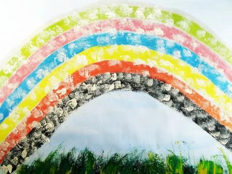 Drawing rainbow Stock Illustration