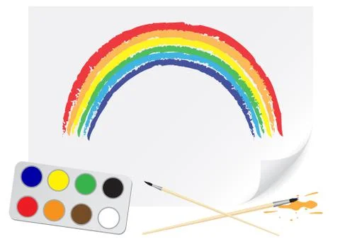 Drawing rainbow Illustrazione stock
