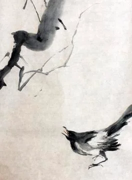 Drawing ravens Stock Illustration