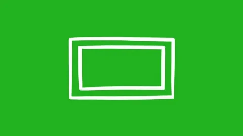 Drawing of rectangles with white color on green screen background Stock Footage 313476110