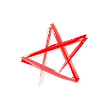 Drawing Red Star Logo Template Illustration Design. Vector EPS 10. Stock Illustration