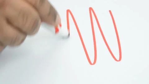 Drawing red zigzag lines Stock Footage 138648942