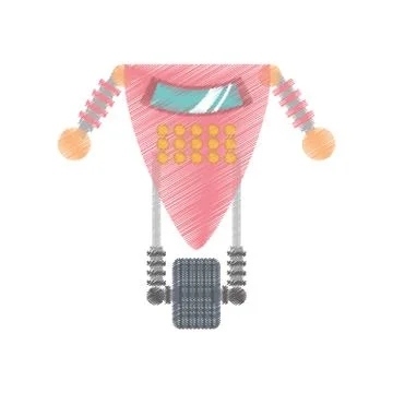 Drawing robot artificial intelligence Illustrazione stock