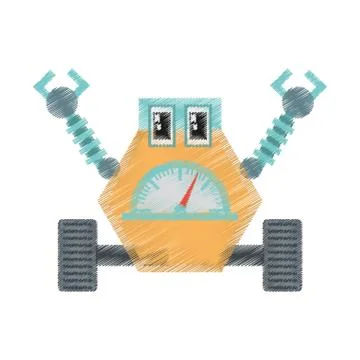 Drawing robot multi-task technology pincers arms Stock Illustration
