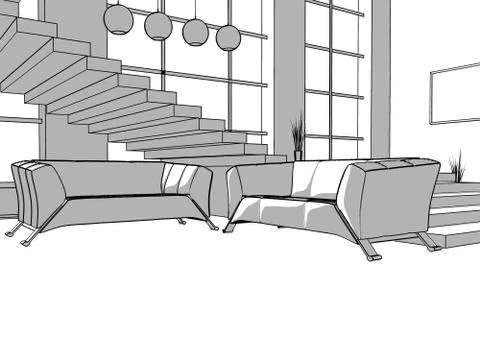 Drawing room Stock Illustration