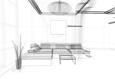 Drawing room Stock Illustration