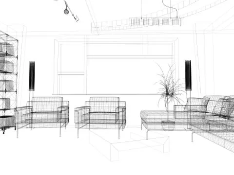 Drawing room Stock Illustration