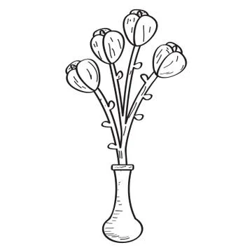 Drawing of a rose. Retro style Stock Illustration