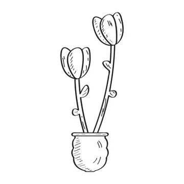 Drawing of a rose. Retro style Stock Illustration