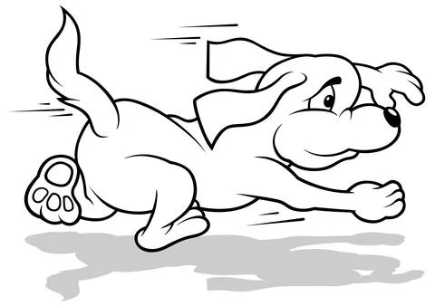 Drawing of a Running Doggy Stock Illustration
