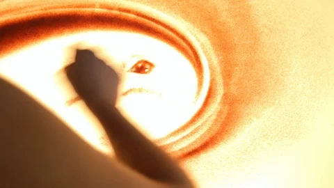Drawing with sand. Drawing sand on a screen. Sand Artist. Hands draws. Animation Stock Footage 89716126