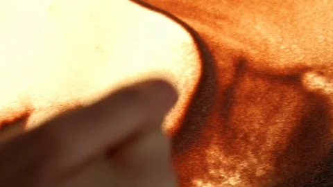 Drawing with sand. Drawing sand on a screen. Sand Artist. Hands draws. Animation Stock Footage 89716278