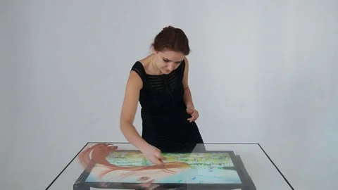 Drawing with sand. Drawing sand on a screen. Sand Artist. Hands draws. Animation Stock Footage 89867888