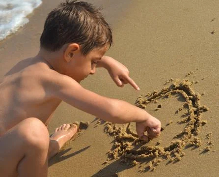 Drawing in the sand Foto stock