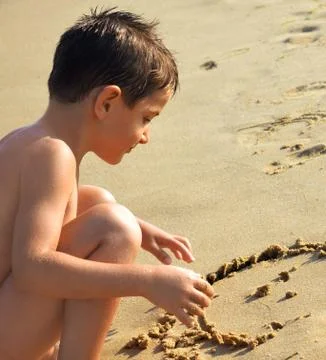 Drawing in the sand Stock Photos