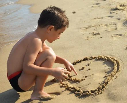 Drawing in the sand Stock Photos