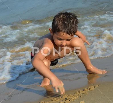Drawing in the sand Stock Photos