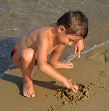 Drawing in the sand Stock Photos