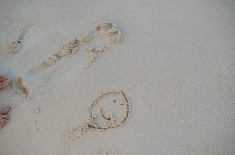 Drawing in the sand Stock Photos