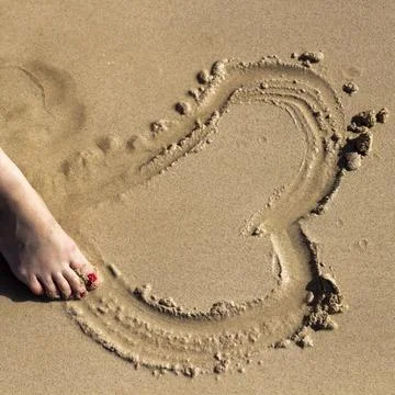 Drawing in the sand Stock Photos