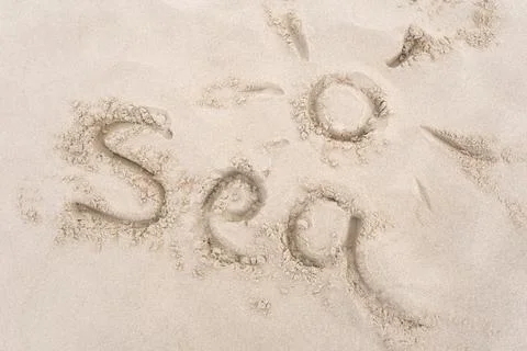 Drawing on sand surface texture. Stock Photos