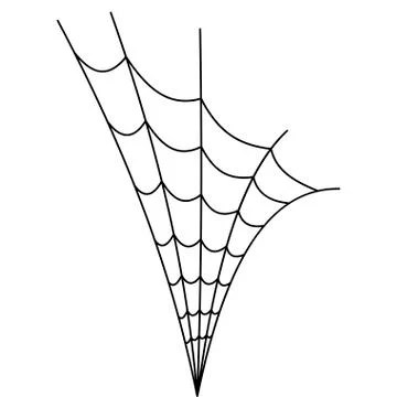 Drawing of scary spider web on white background Stock Illustration