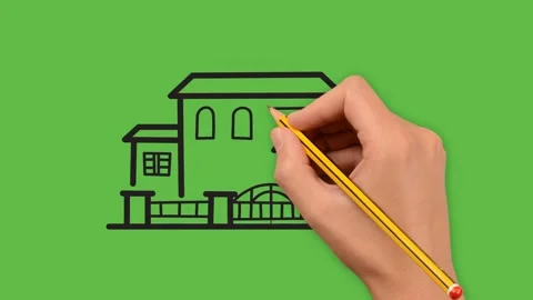 Drawing an school art with color combination on green background Видео 149474752