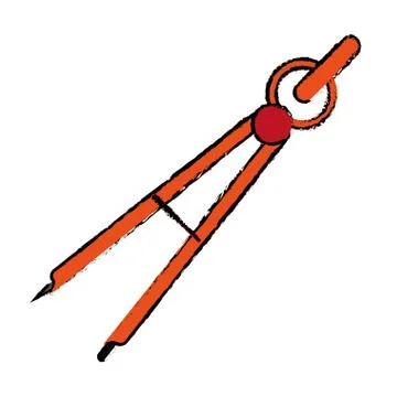 Drawing school compass tool study Stock Illustration