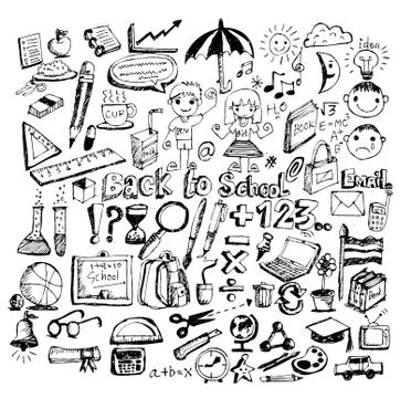 Drawing school items Back to School illustration Stock Illustration