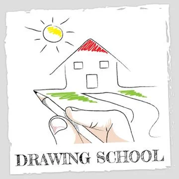 Drawing School Showing Learning Study And Design Stock Illustration