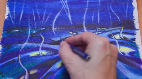 Drawing science fiction image, space Stock Footage 46037218