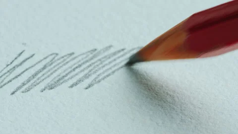 Drawing Scribble Line with Graphite Pencil on Paper Stock Footage 276914304