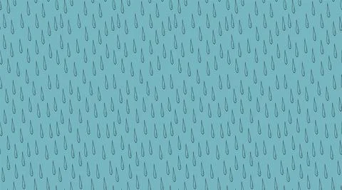 Drawing seamless cartoon pattern with falling drops. Hand drawn repeatable rain 库存插图