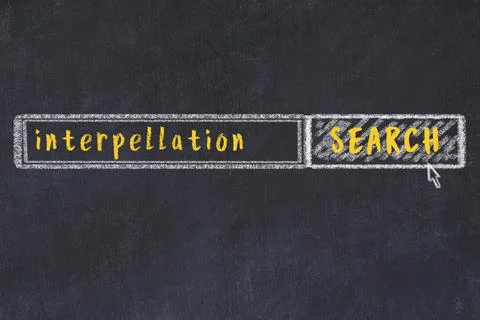 Drawing of search engine on black chalkboard. Concept of looking for interpel Illustration