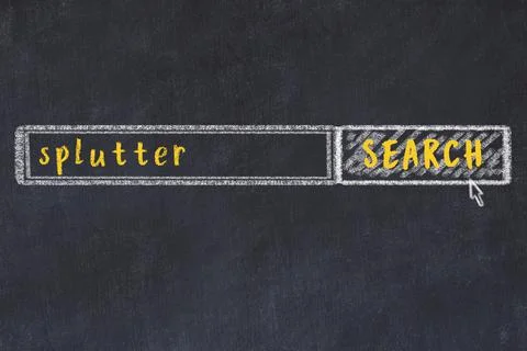 Drawing of search engine on black chalkboard. Concept of looking for splutter Stock Photos