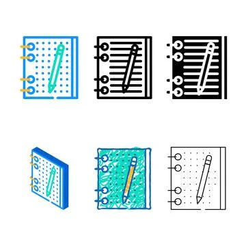 Drawing series diary color icon vector Stock Illustration